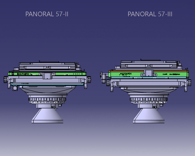Catia Software Panoral 57 Ver.III vs Panoral 57-II up view